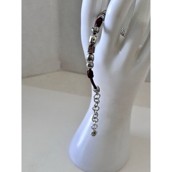 Brighton Silver Plated Leather Beaded Bracelet **RETIRED** - Picture 3 of 4